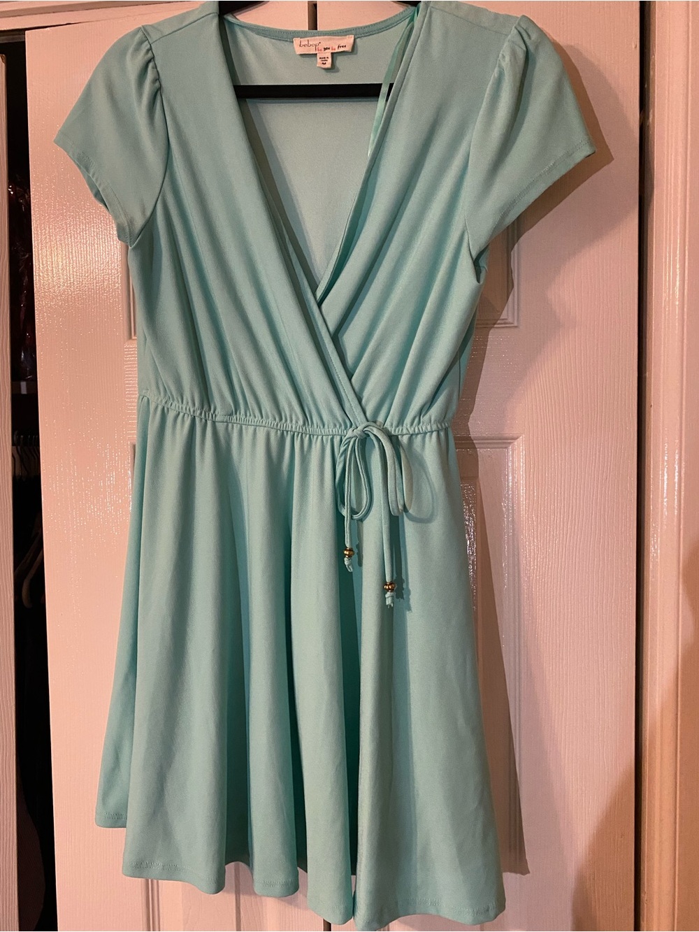 BeBop Mint Wrap-Front Fit & Flare Dress